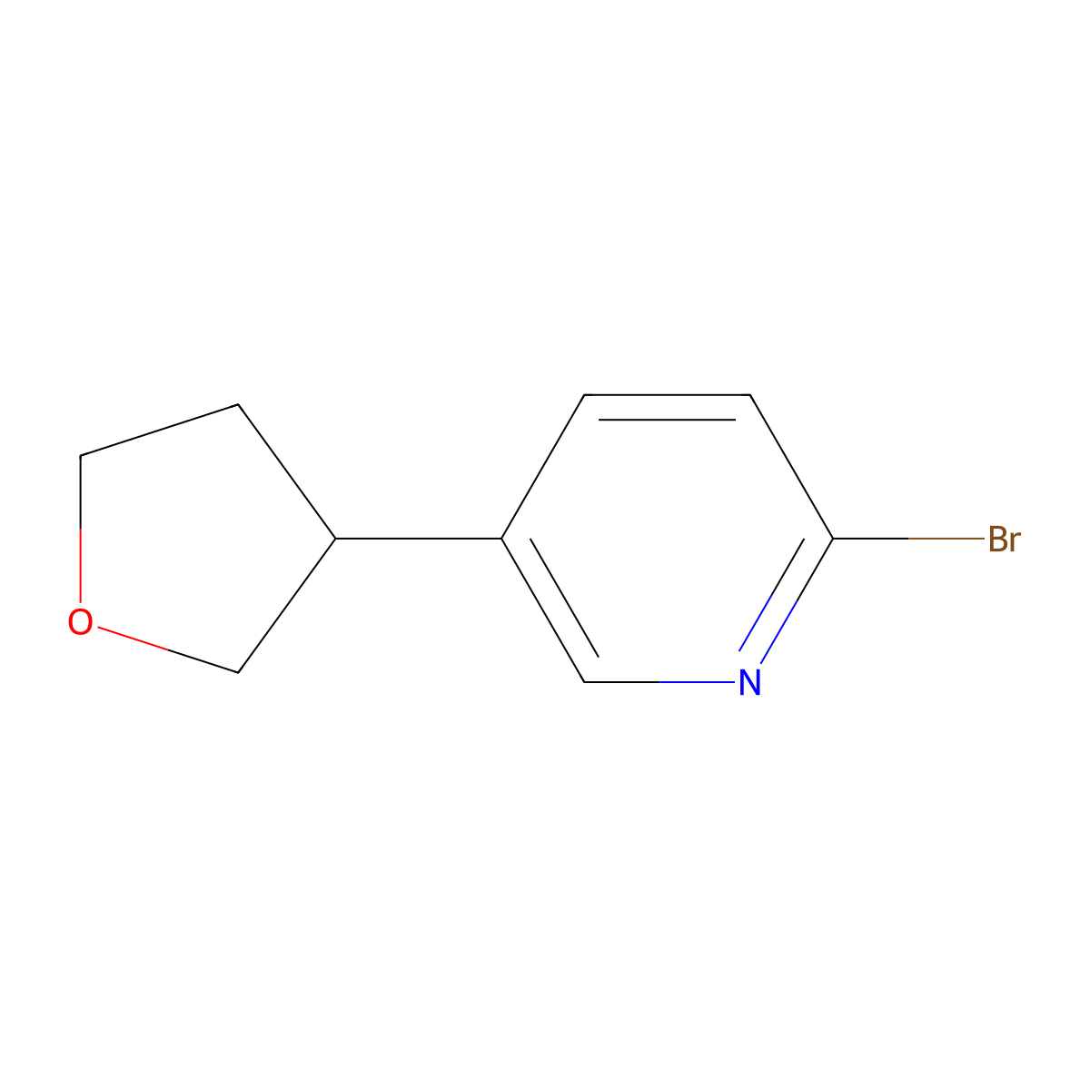 2-Bromo-5-(oxolan-3-yl)pyridine molecular structure, CAS 1159814-38-6