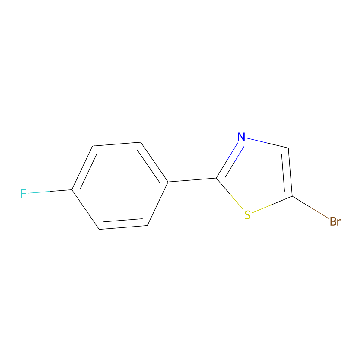 5-Bromo-2-(4-fluorophenyl)thiazole molecular structure, CAS 1159814-40-0
