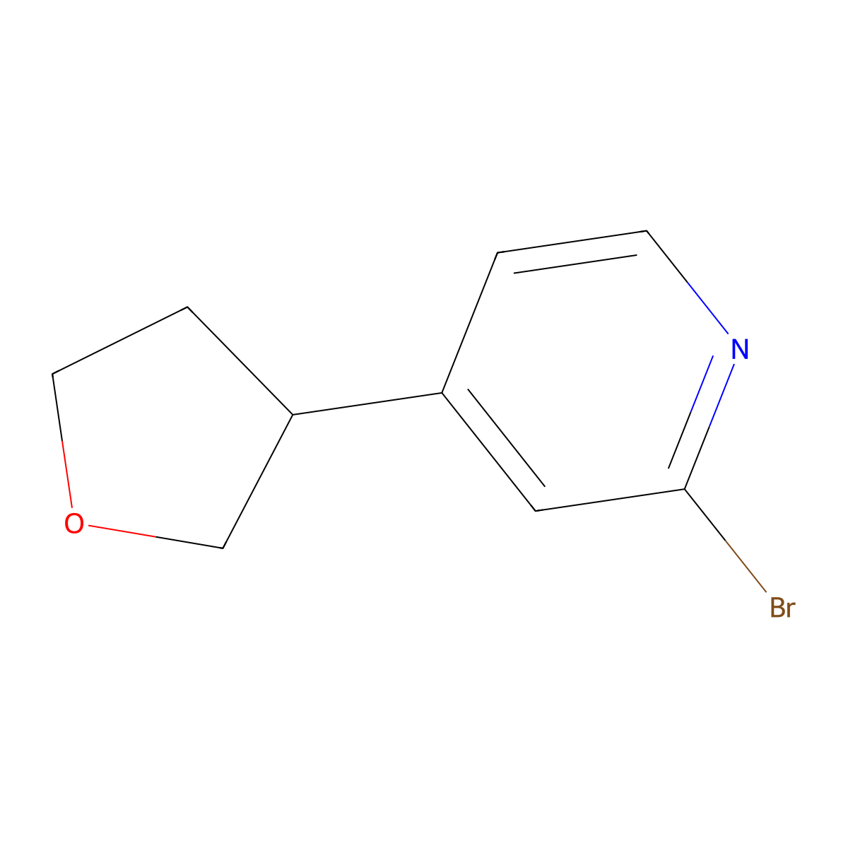 2-Bromo-4-(oxolan-3-yl)pyridine molecular structure, CAS 1159814-44-4