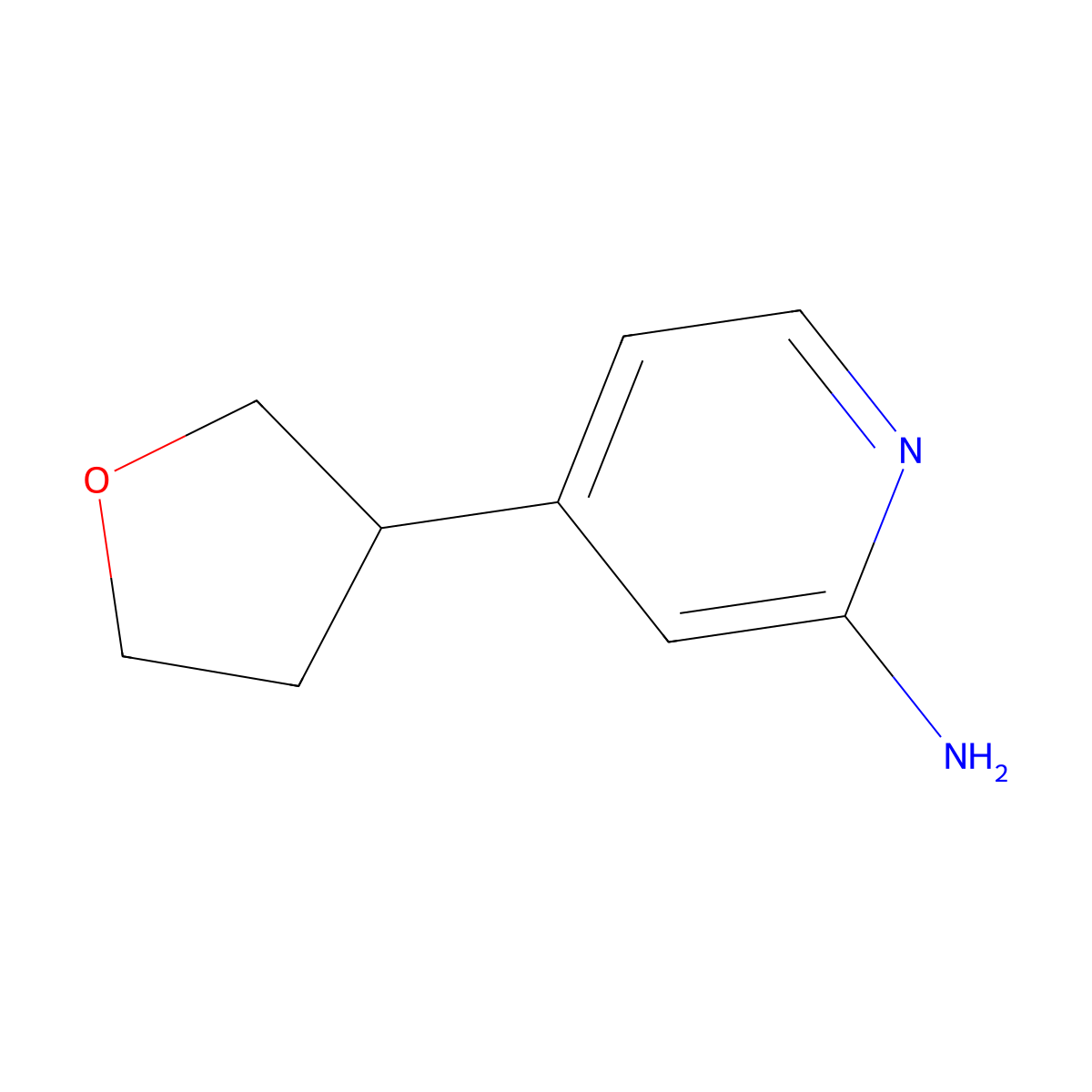 4-(Tetrahydrofuran-3-yl)pyridin-2-amine molecular structure, CAS 1159814-50-2