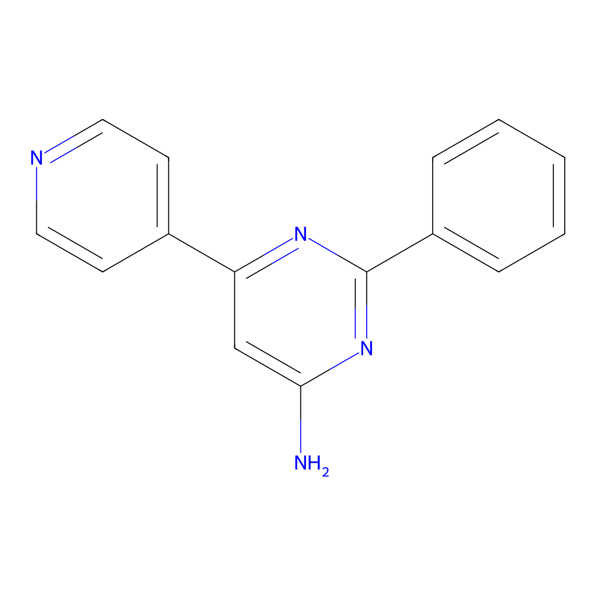4-Amino-2-phenyl-6-(4-pyridyl)pyrimidine molecular structure, CAS 1159814-52-4