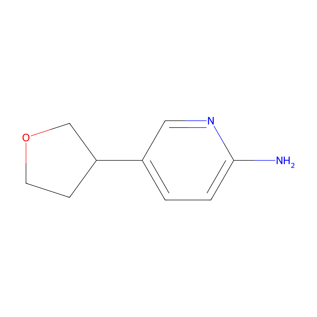 5-(Oxolan-3-yl)pyridin-2-amine molecular structure, CAS 1159814-54-6