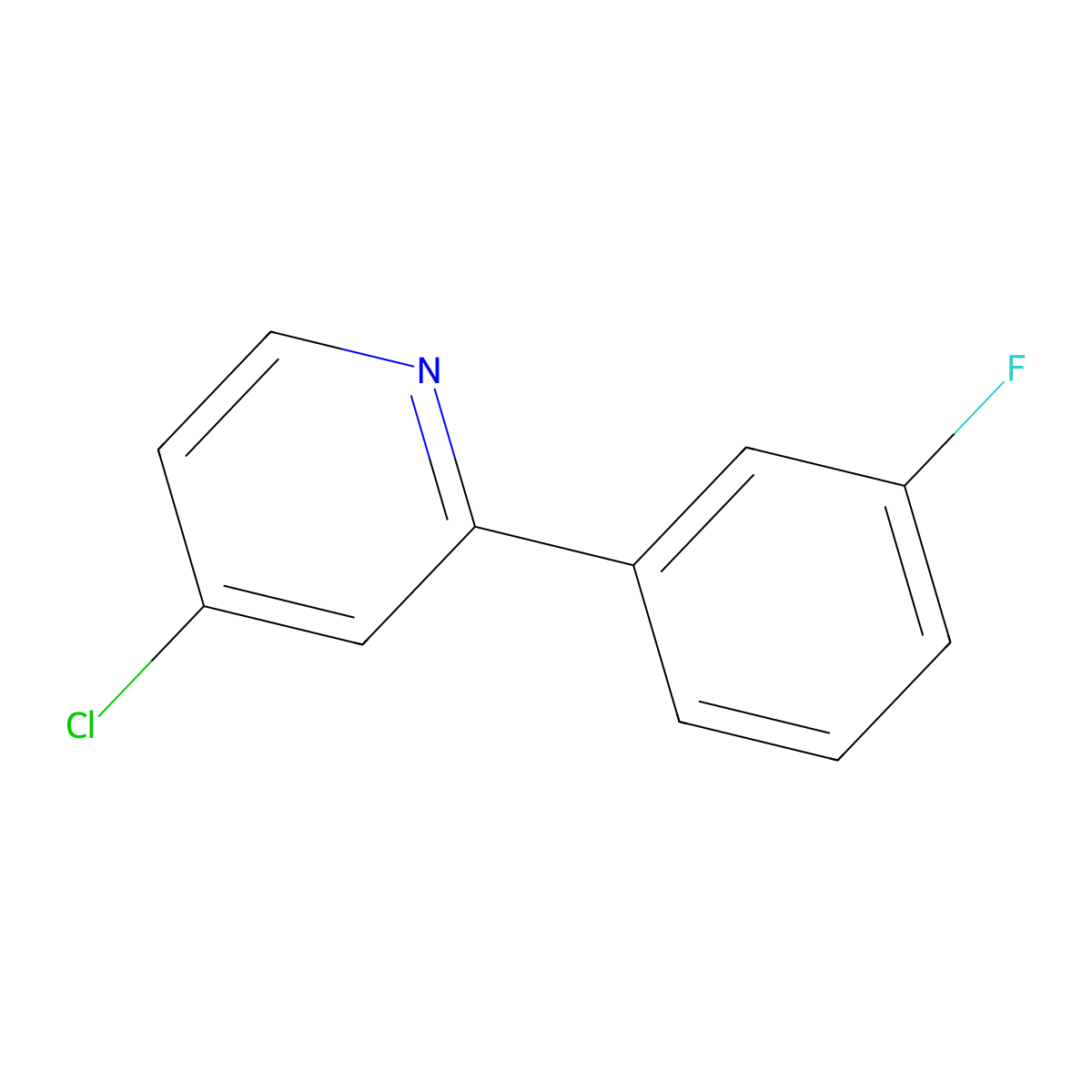 4-Chloro-2-(3-fluorophenyl)pyridine molecular structure, CAS 1159814-60-4