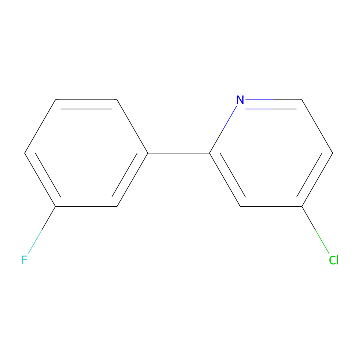 4-Chloro-2-(3-fluorophenyl)pyridine molecular structure, CAS 1159814-60-4