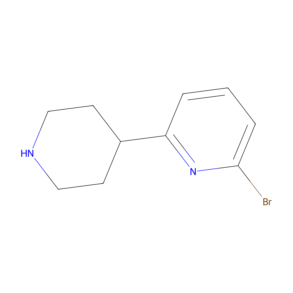 2-Bromo-6-(piperidin-4-YL)pyridine molecular structure, CAS 1159814-62-6