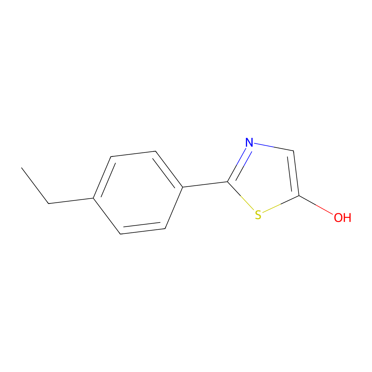 5-Thiazolol, 2-(4-ethylphenyl)- molecular structure, CAS 1159814-63-7