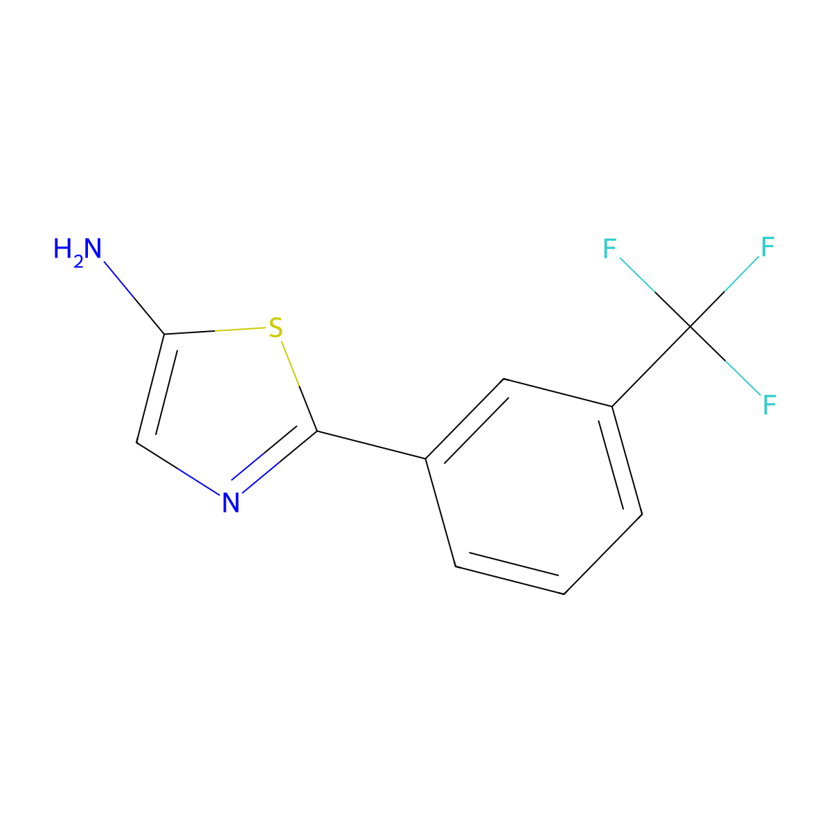2-(3-(Trifluoromethyl)phenyl)thiazol-5-amine molecular structure, CAS 1159814-64-8