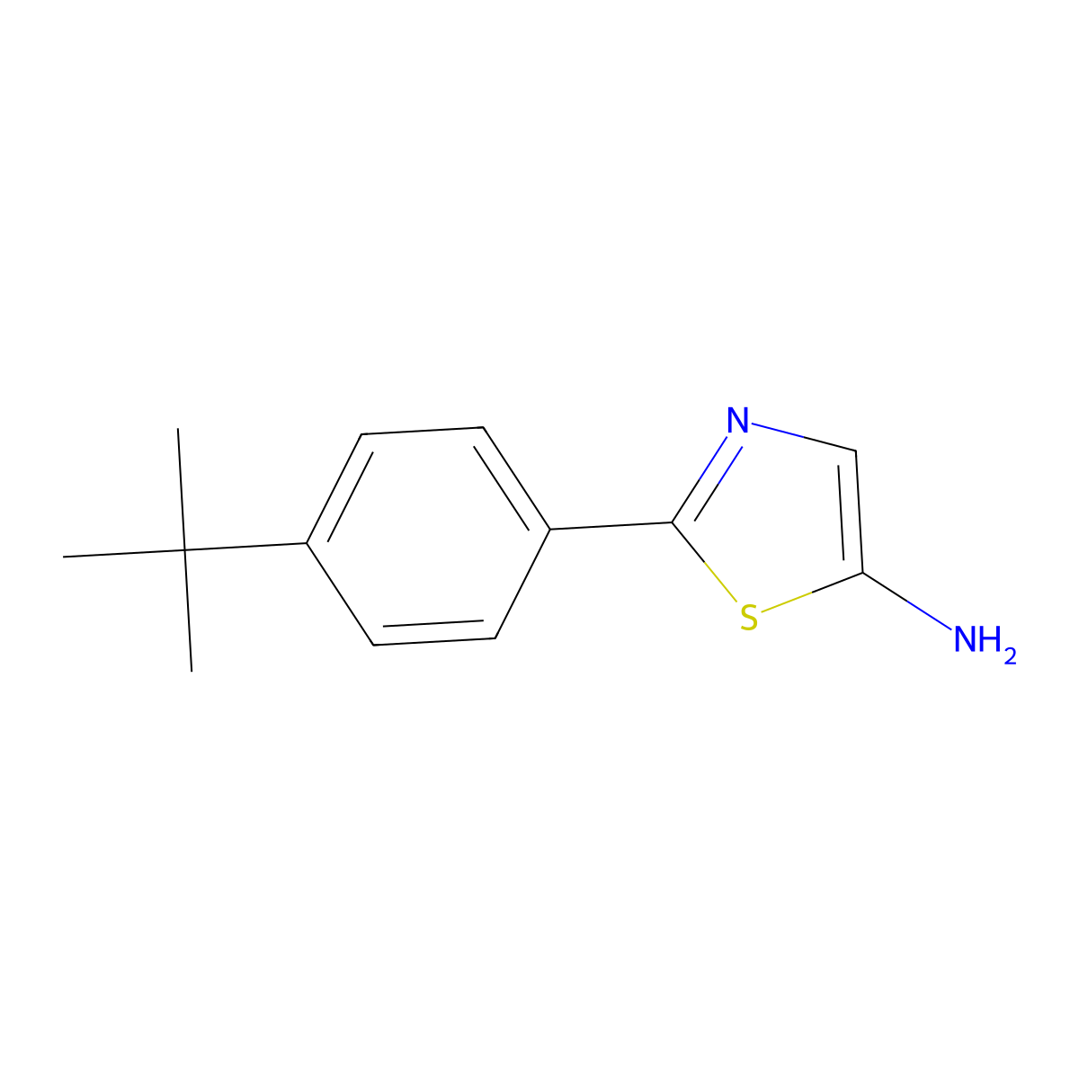5-Amino-2-(4-tert-butylphenyl)thiazole molecular structure, CAS 1159814-65-9