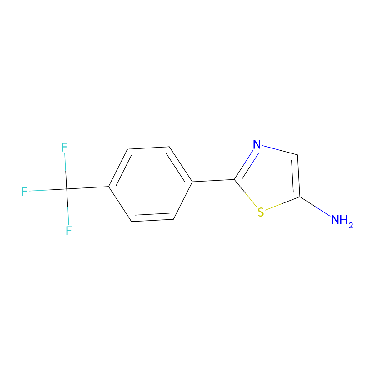 5-Amino-2-(4-trifluoromethylphenyl)thiazole molecular structure, CAS 1159814-66-0