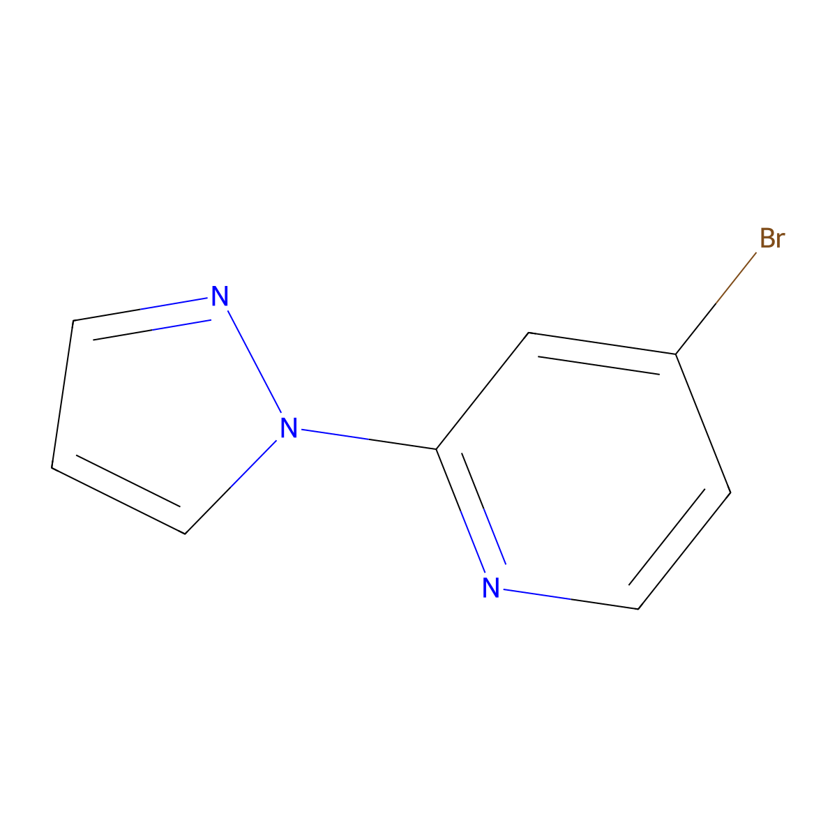 4-Bromo-2-(1H-pyrazol-1-YL)pyridine molecular structure, CAS 1159814-68-2