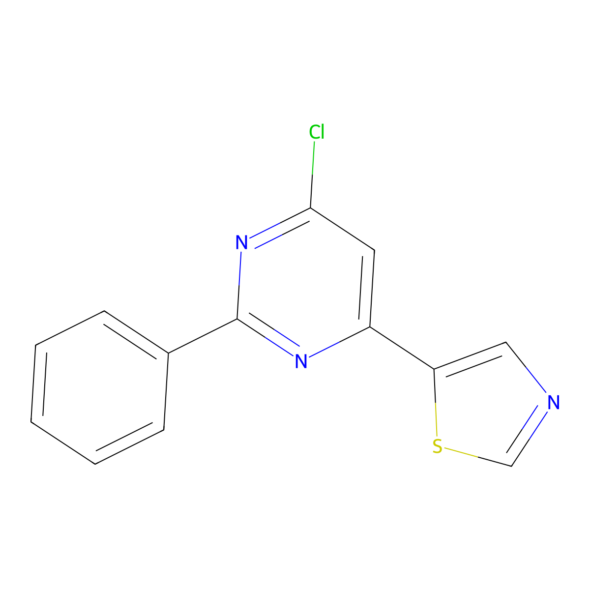 4-Chloro-2-phenyl-6-(5-thiazolyl)pyrimidine molecular structure, CAS 1159814-69-3
