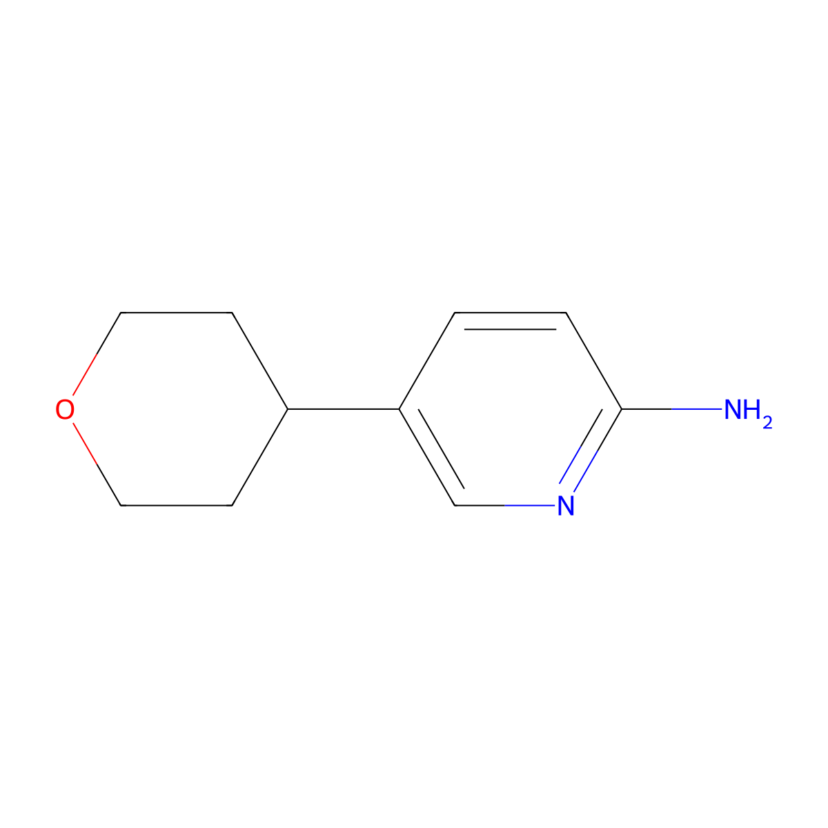 5-(Tetrahydro-2H-pyran-4-yl)pyridin-2-amine molecular structure, CAS 1159814-73-9