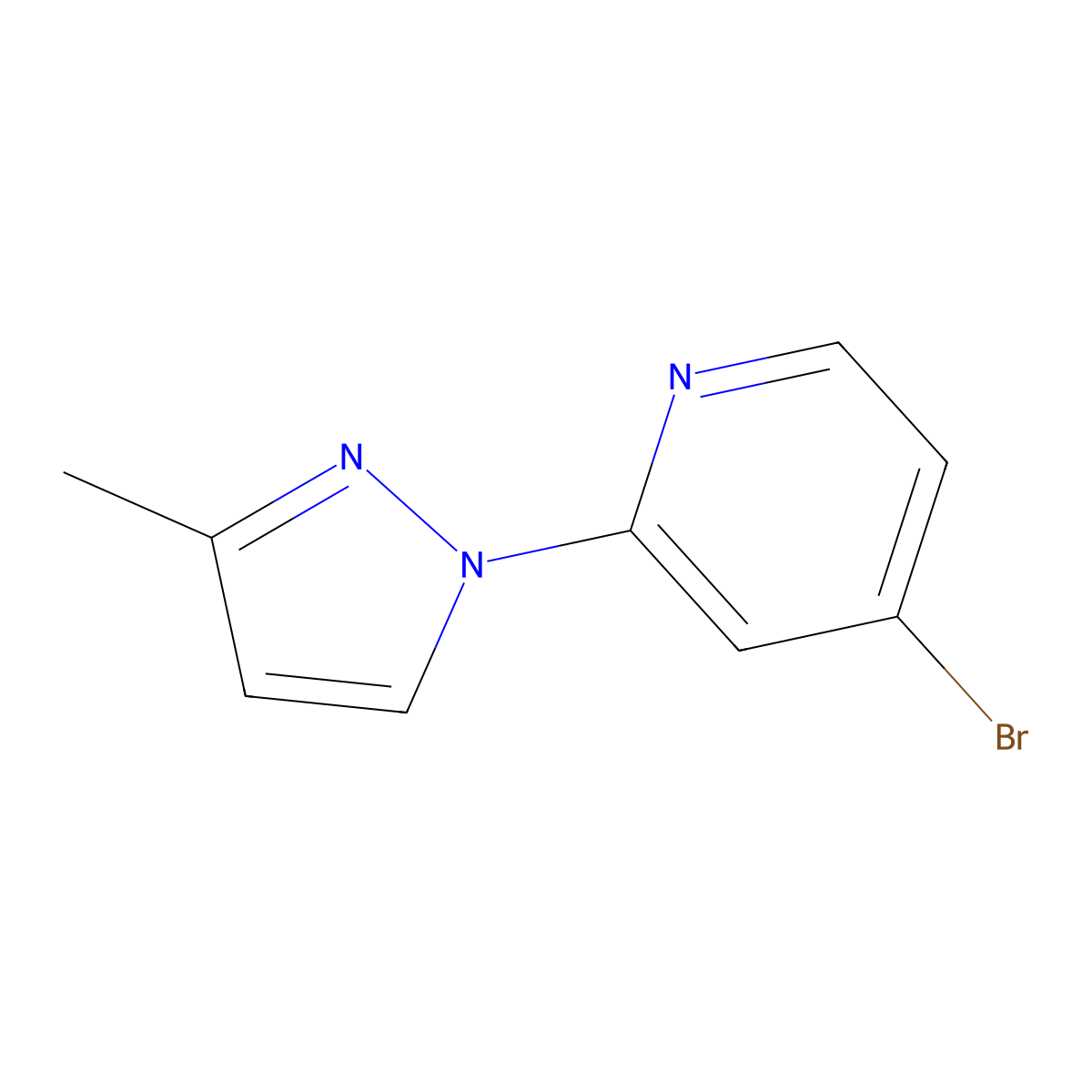 4-Bromo-2-(3-methyl-1H-pyrazol-1-YL)pyridine molecular structure, CAS 1159814-76-2