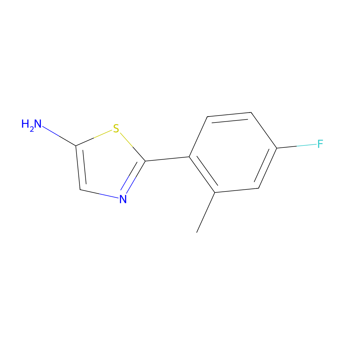 5-Amino-2-(4-fluoro-2-methylphenyl)thiazole molecular structure, CAS 1159814-79-5