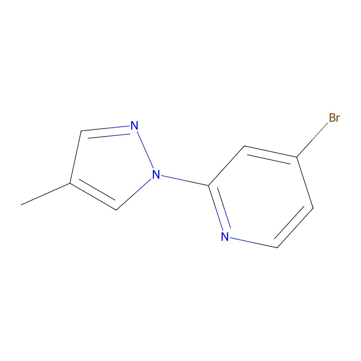 4-Bromo-2-(4-methyl-1H-pyrazol-1-YL)pyridine molecular structure, CAS 1159814-82-0