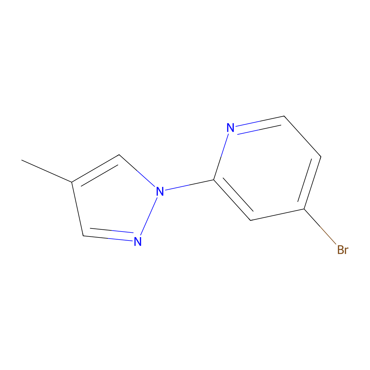 4-Bromo-2-(4-methyl-1H-pyrazol-1-YL)pyridine molecular structure, CAS 1159814-82-0