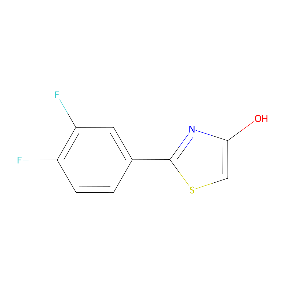4-Hydroxy-2-(3,4-difluorophenyl)thiazole molecular structure, CAS 1159814-83-1
