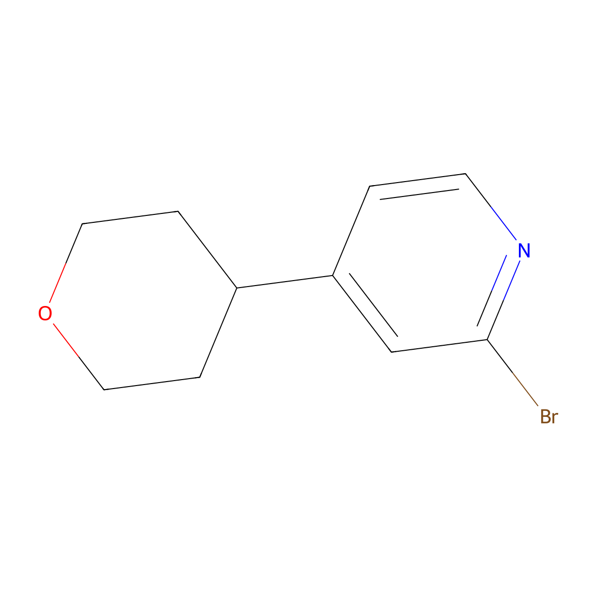 2-Bromo-4-(oxan-4-yl)pyridine molecular structure, CAS 1159814-84-2