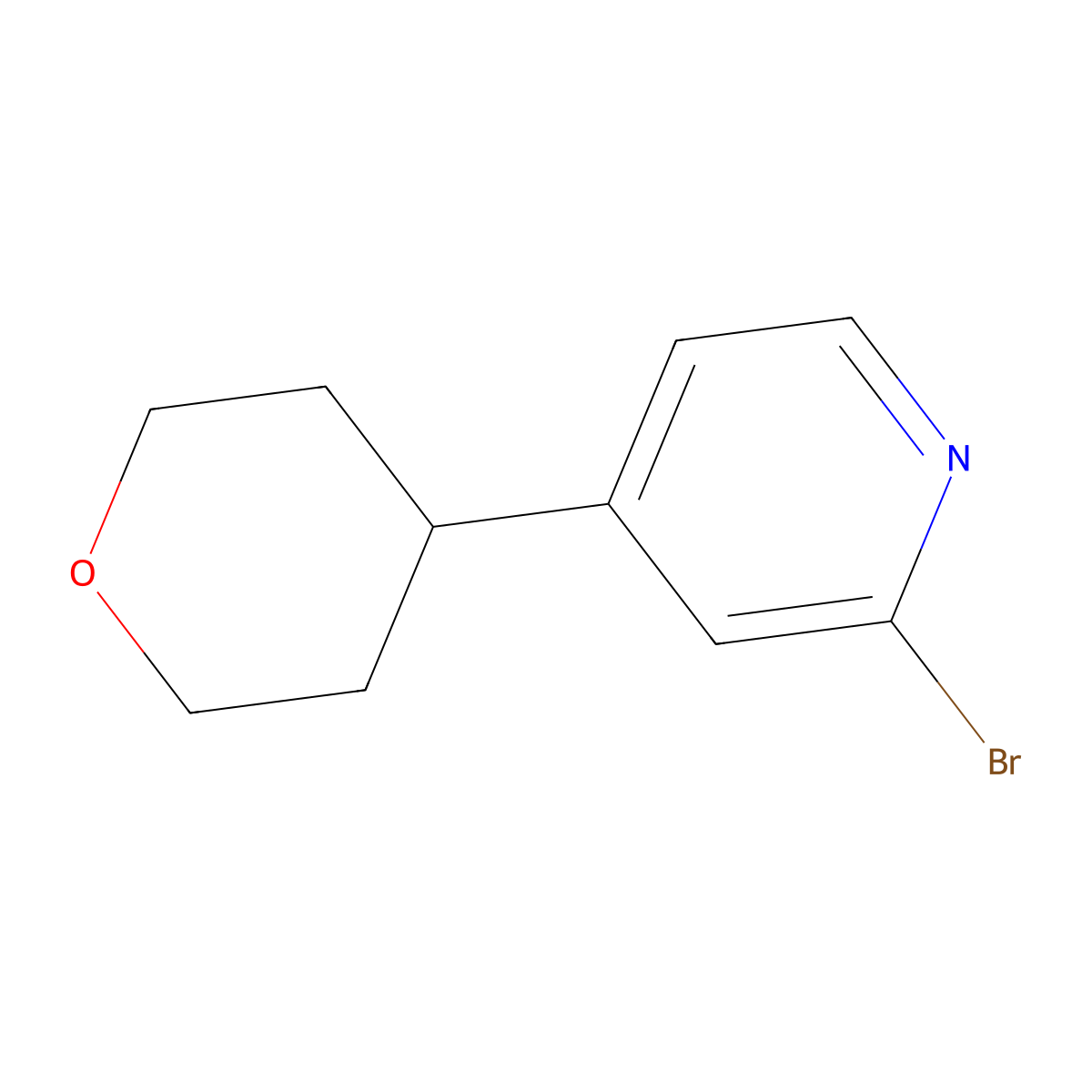 2-Bromo-4-(oxan-4-yl)pyridine molecular structure, CAS 1159814-84-2