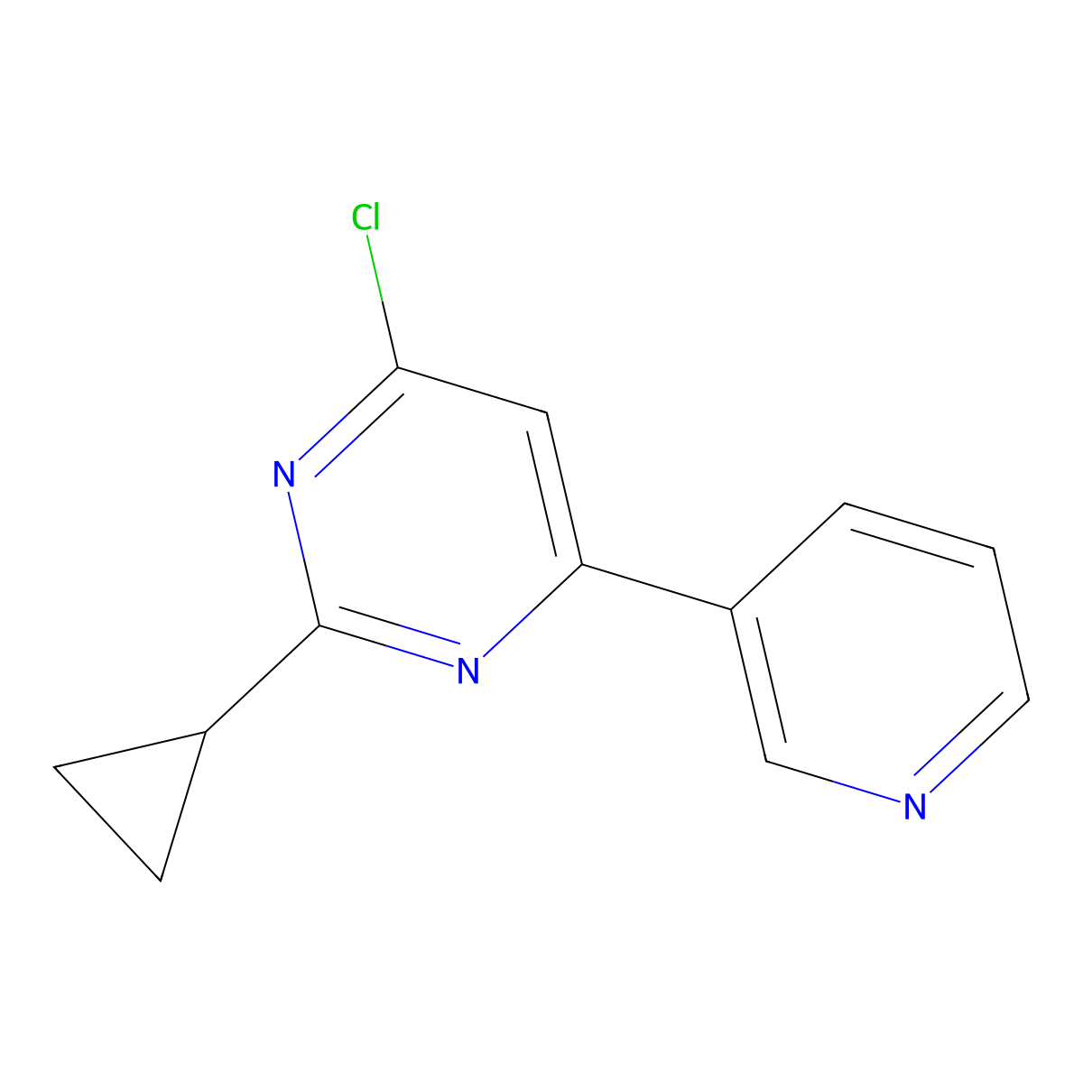4-Chloro-2-cyclopropyl-6-(pyridin-3-yl)pyrimidine molecular structure, CAS 1159814-85-3
