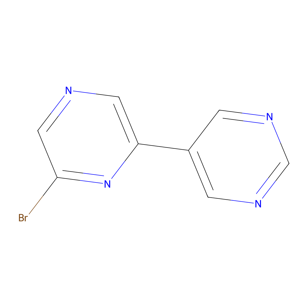 5-(6-Bromopyrazin-2-yl)pyrimidine molecular structure, CAS 1159814-86-4