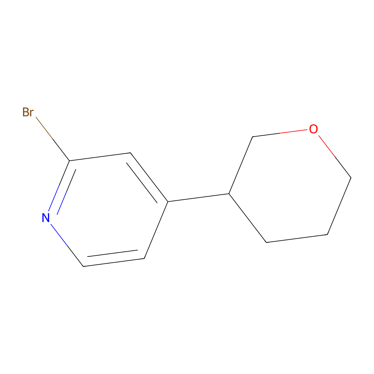 2-Bromo-4-(oxan-3-yl)pyridine molecular structure, CAS 1159814-88-6