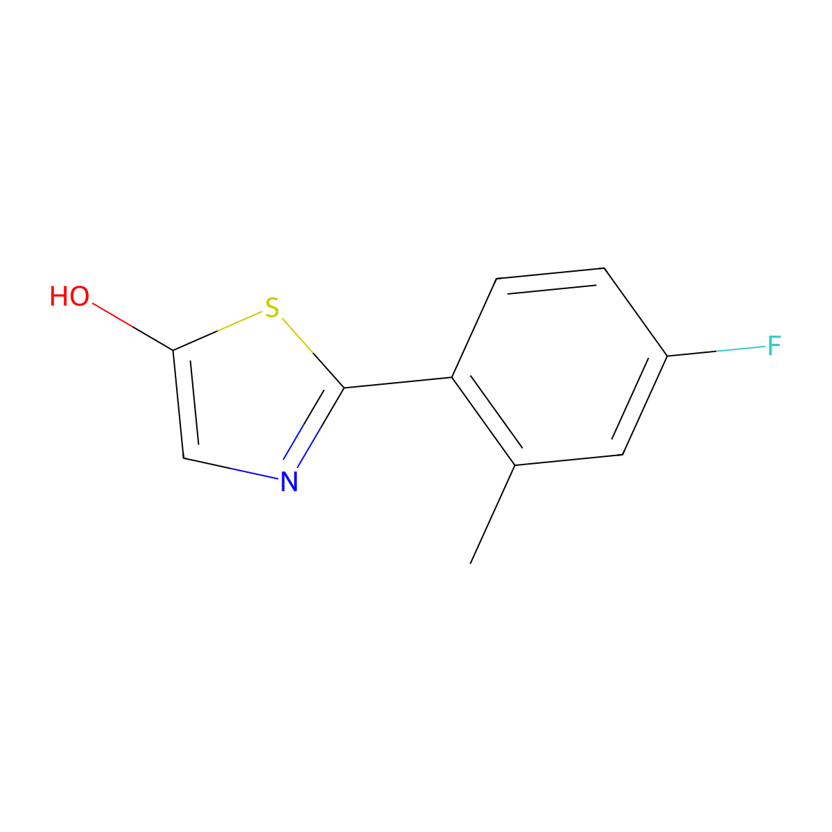 2-(4-Fluoro-2-methylphenyl)-5-hydroxythiazole molecular structure, CAS 1159814-89-7