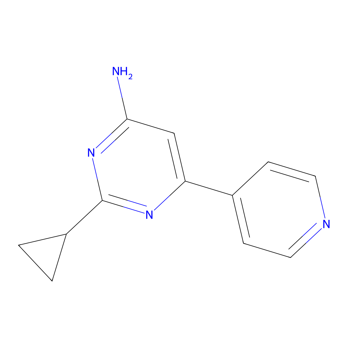 2-Cyclopropyl-6-(pyridin-4-yl)pyrimidin-4-amine molecular structure, CAS 1159814-91-1