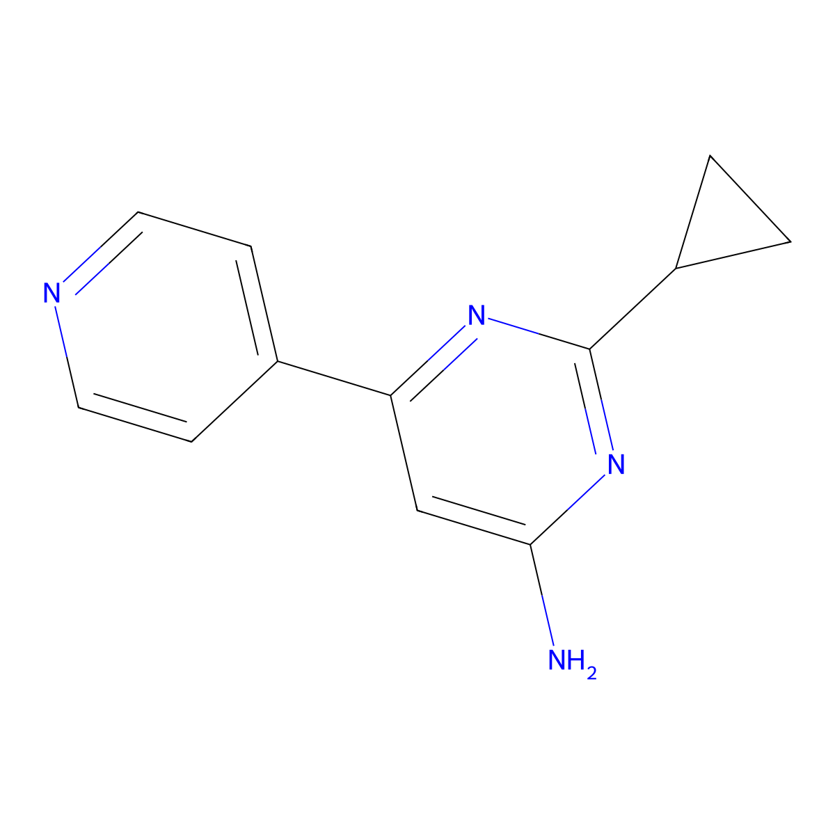 2-Cyclopropyl-6-(pyridin-4-yl)pyrimidin-4-amine molecular structure, CAS 1159814-91-1