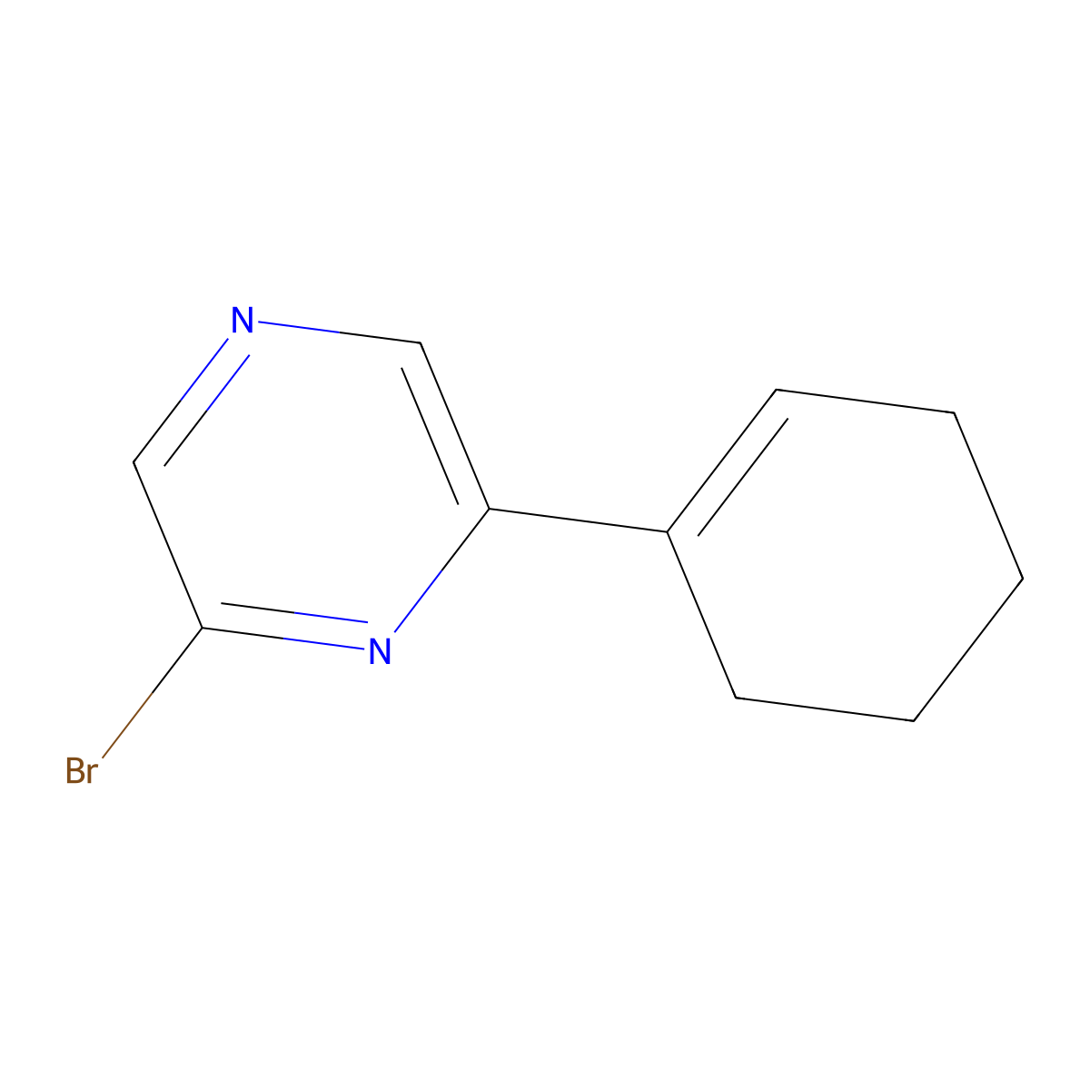 2-Bromo-6-(cyclohexenyl)pyrazine molecular structure, CAS 1159815-00-5