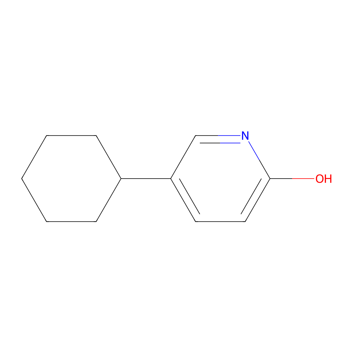 2-Hydroxy-5-(cyclohexyl)pyridine molecular structure, CAS 1159815-03-8