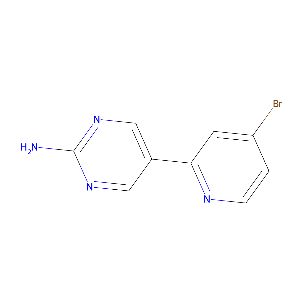 4-Bromo-2-(2-amino-5-pyrimidyl)pyridine molecular structure, CAS 1159815-05-0