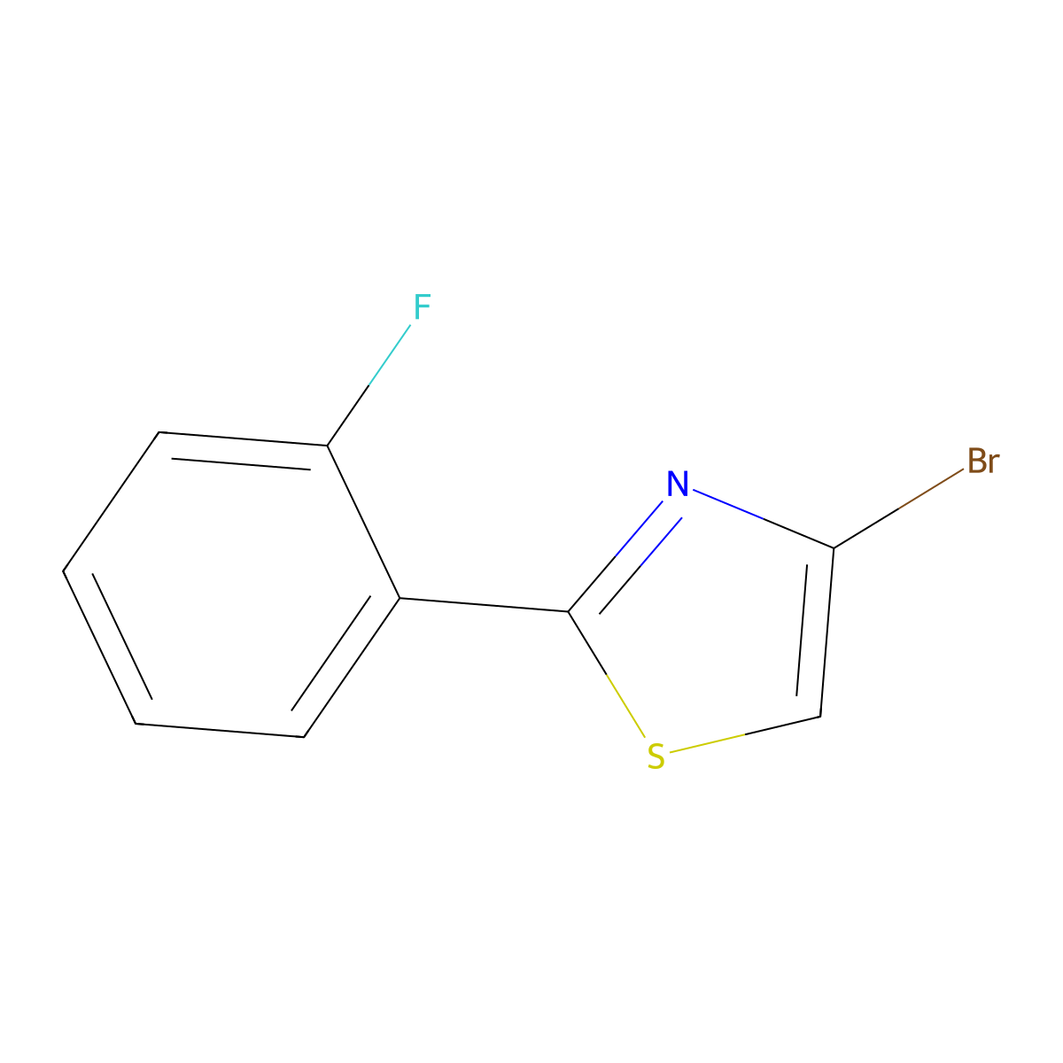 4-Bromo-2-(2-fluorophenyl)thiazole molecular structure, CAS 1159815-08-3