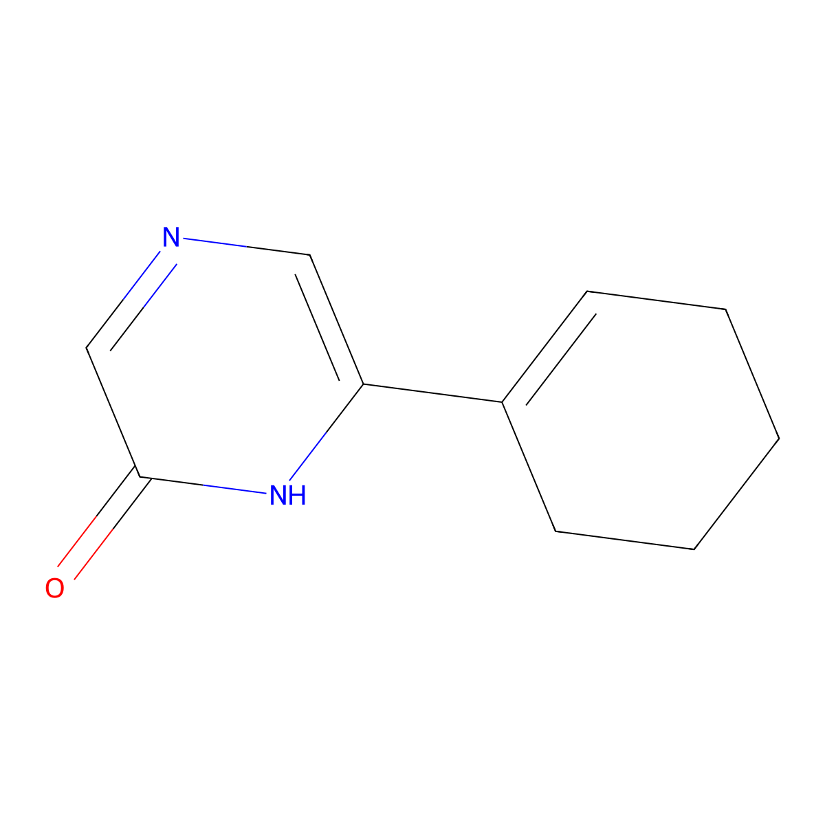 6-(1-Cyclohexen-1-yl)-2(1H)-pyrazinone molecular structure, CAS 1159815-10-7