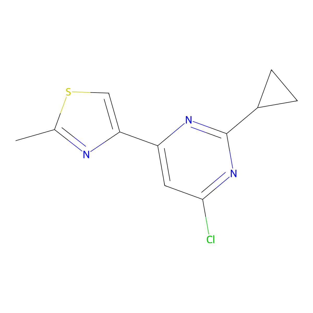 4-Chloro-6-(2-methyl-4-thiazolyl)-2-cyclopropylpyrimidine molecular structure, CAS 1159815-11-8