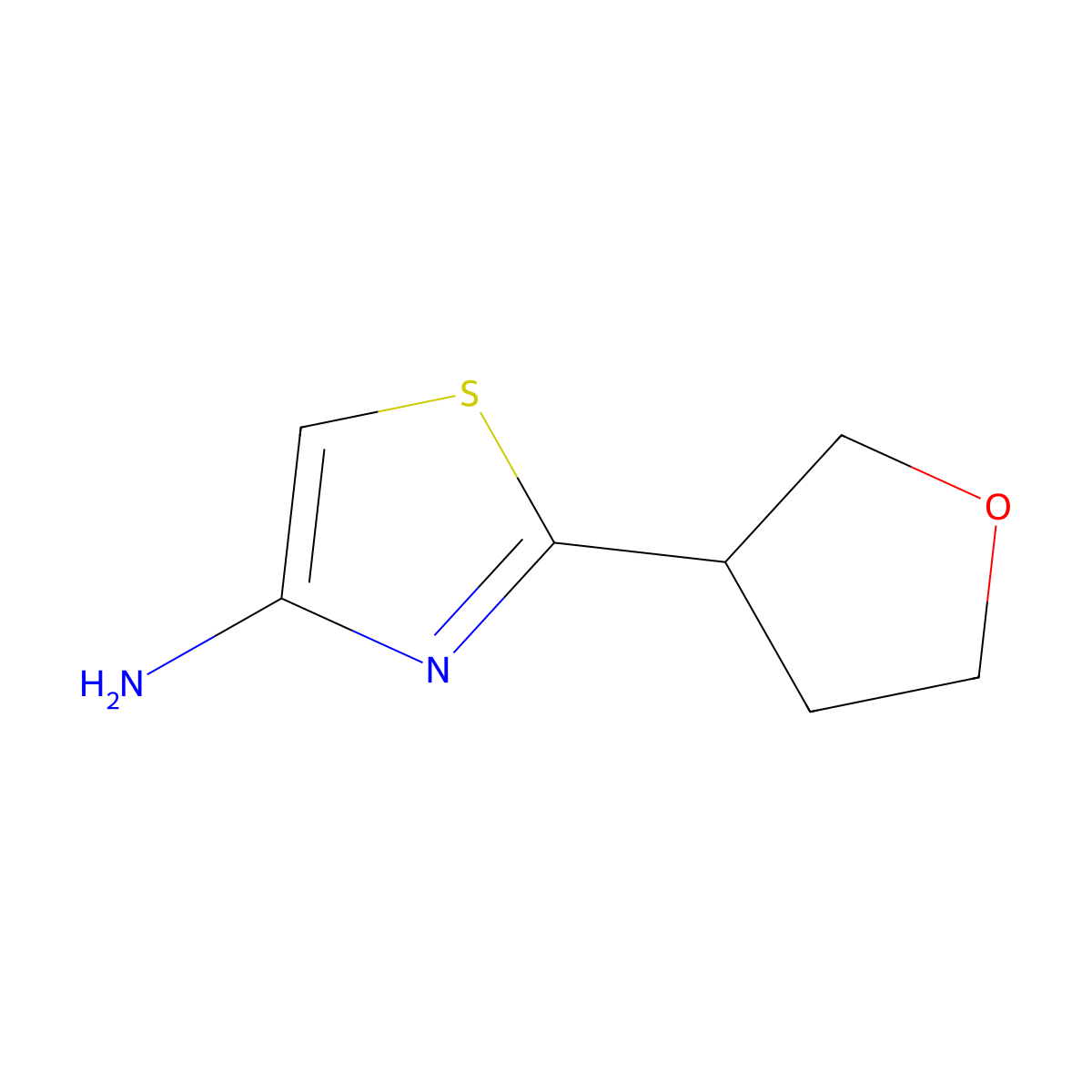 2-(Tetrahydro-3-furanyl)-4-thiazolamine molecular structure, CAS 1159815-13-0