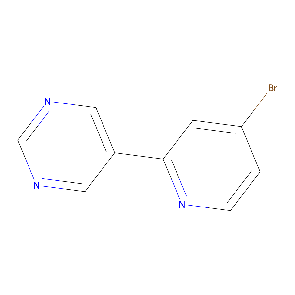 4-Bromo-2-(5-pyrimidyl)pyridine molecular structure, CAS 1159815-14-1