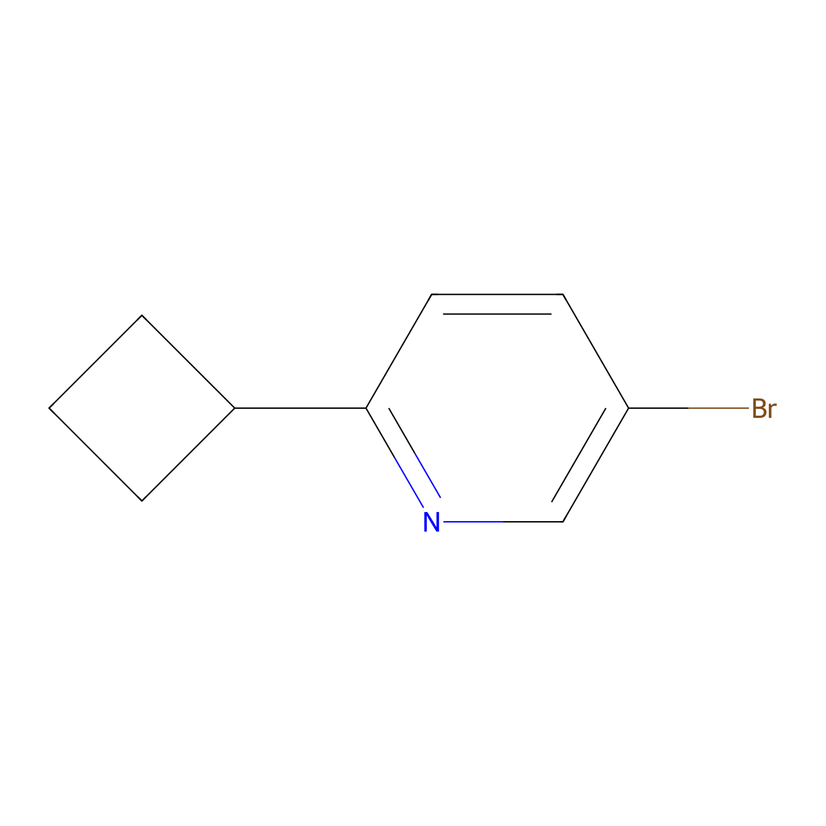 5-Bromo-2-cyclobutylpyridine molecular structure, CAS 1159815-16-3