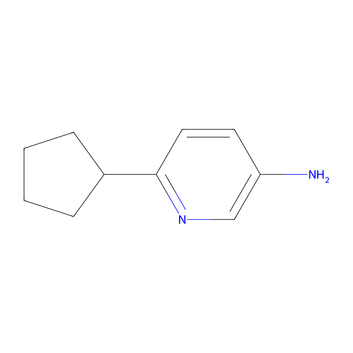 6-Cyclopentylpyridin-3-amine molecular structure, CAS 1159815-38-9