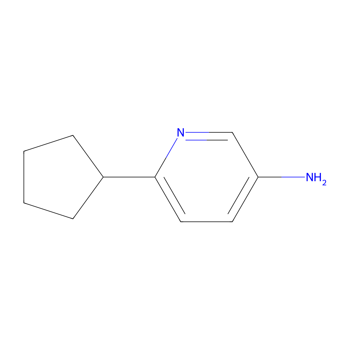6-Cyclopentylpyridin-3-amine molecular structure, CAS 1159815-38-9