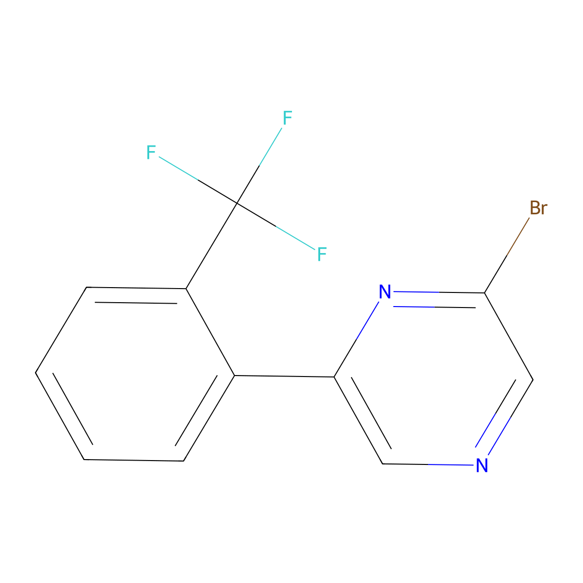2-Bromo-6-(2-trifluoromethylphenyl)pyrazine molecular structure, CAS 1159815-40-3