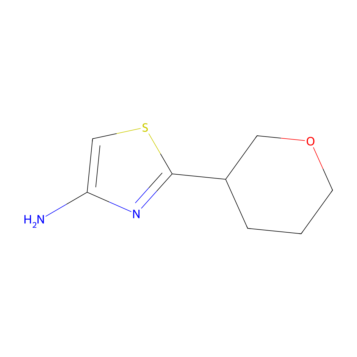 4-Amino-2-(tetrahydropyran-3-yl)thiazole molecular structure, CAS 1159815-41-4