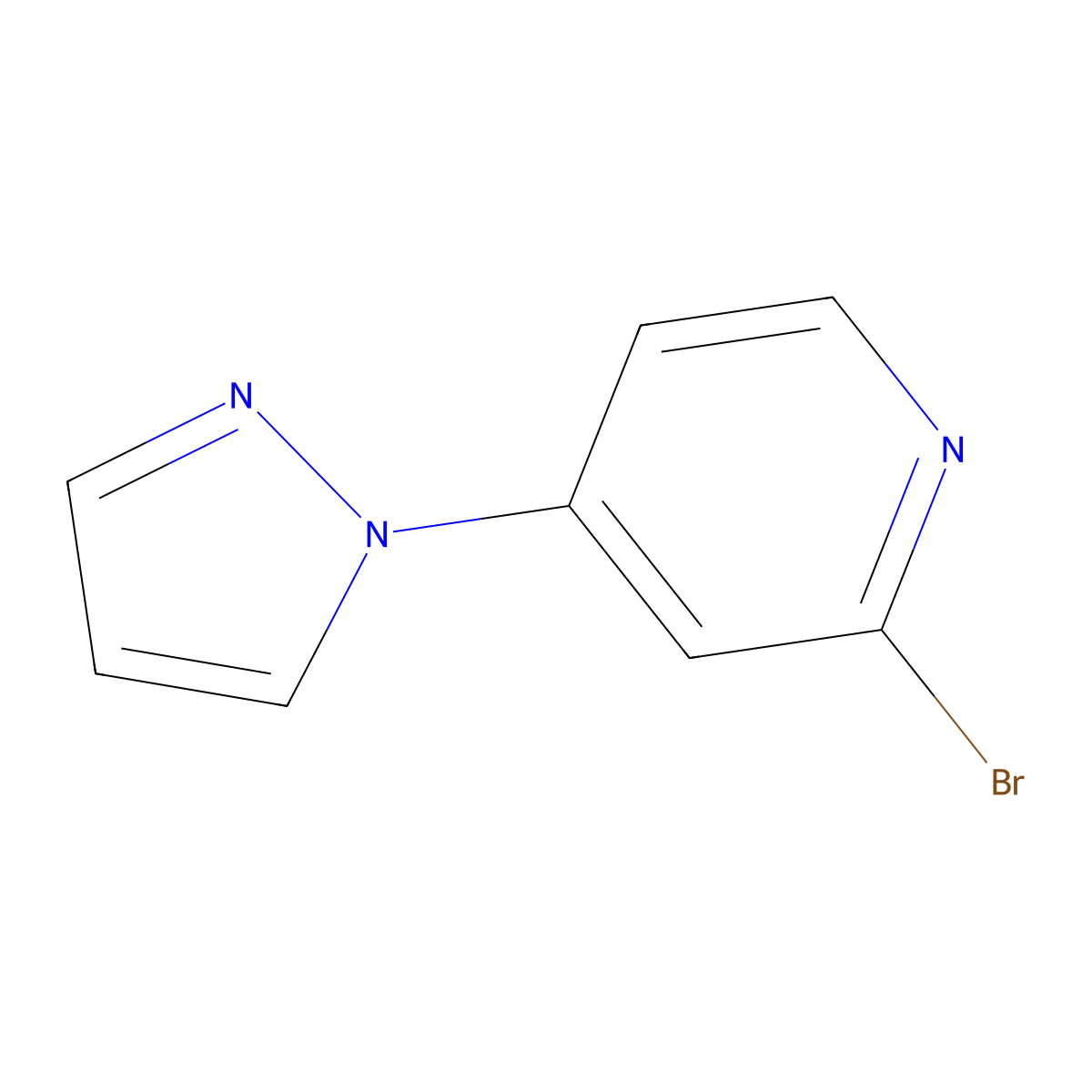 2-bromo-4-(1H-pyrazol-1-yl)pyridine molecular structure, CAS 1159815-42-5