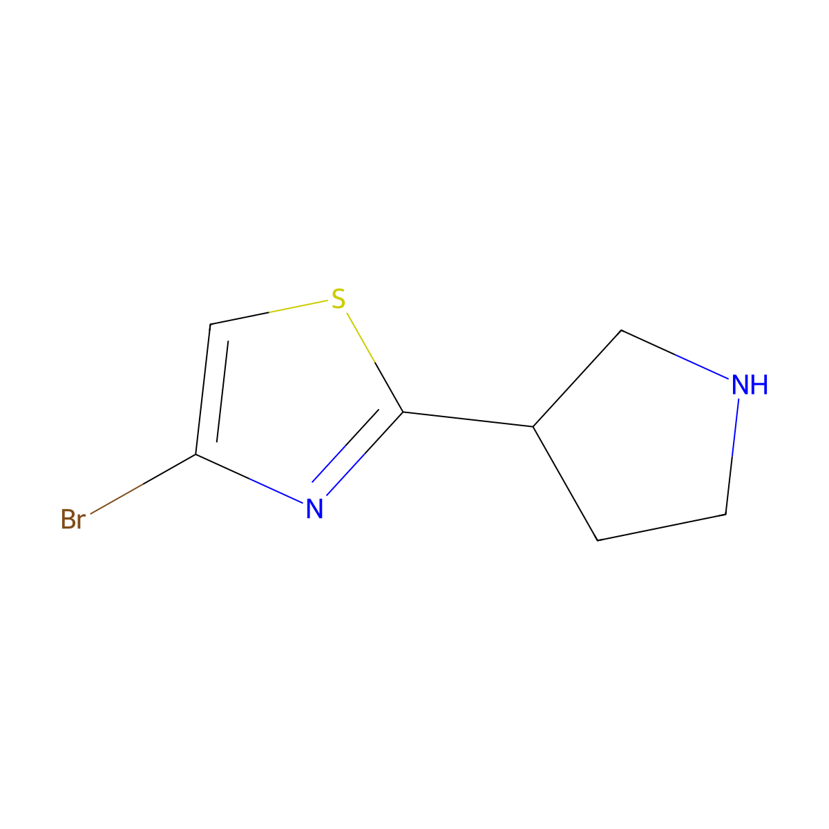4-Bromo-2-(pyrrolidin-3-yl)thiazole molecular structure, CAS 1159815-45-8