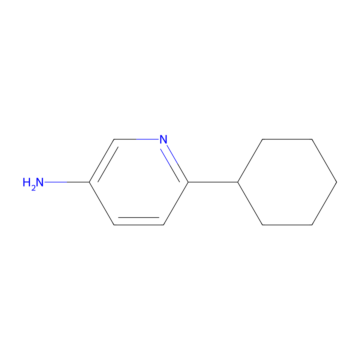 6-Cyclohexylpyridin-3-amine molecular structure, CAS 1159815-49-2