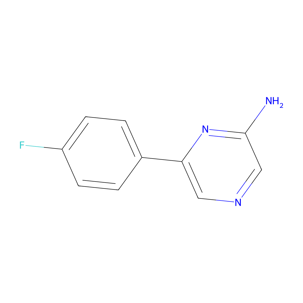 6-(4-Fluorophenyl)pyrazin-2-amine molecular structure, CAS 1159815-52-7