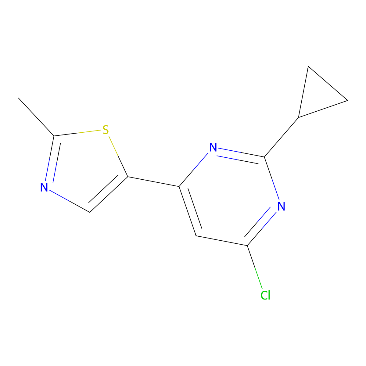 4-Chloro-6-(2-methyl-5-thiazolyl)-2-cyclopropylpyrimidine molecular structure, CAS 1159815-53-8