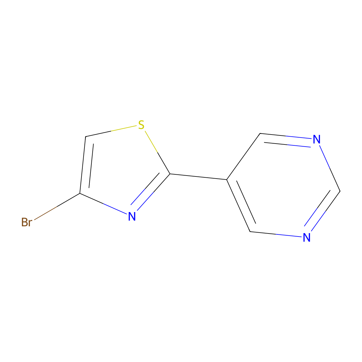 4-Bromo-2-(pyrimidin-5-yl)thiazole molecular structure, CAS 1159815-56-1