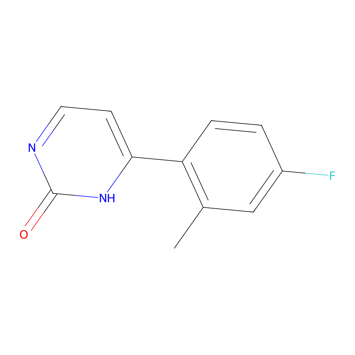 2-Hydroxy-4-(4-fluoro-2-methylphenyl)pyrimidine molecular structure, CAS 1159815-66-3