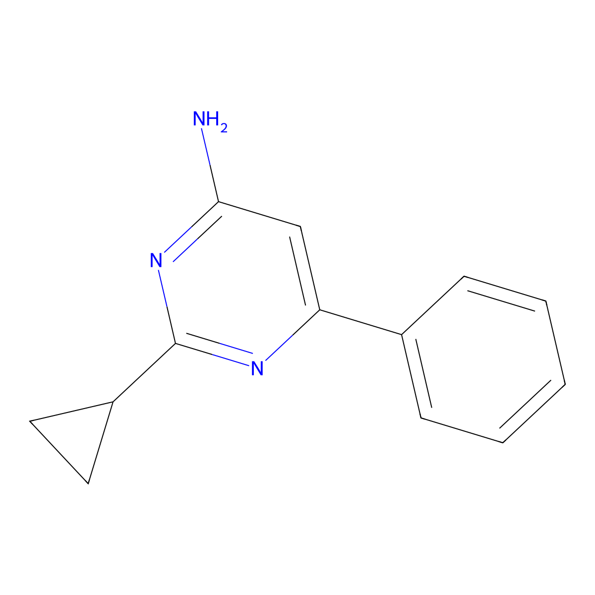 2-Cyclopropyl-6-phenylpyrimidin-4-amine molecular structure, CAS 1159815-74-3